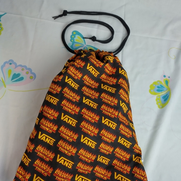 VANS X Stranger Things Bag Cinched Drawstring Canvas Shoe Pouch Skateboarding - Picture 10 of 16